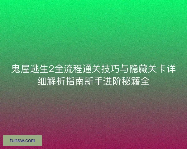 鬼屋逃生2全流程通关技巧与隐藏关卡详细解析指南新手进阶秘籍全