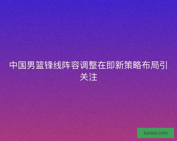 中国男篮锋线阵容调整在即新策略布局引关注