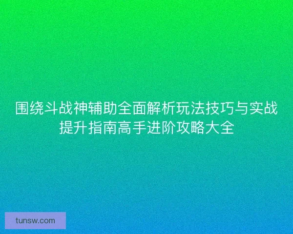 围绕斗战神辅助全面解析玩法技巧与实战提升指南高手进阶攻略大全